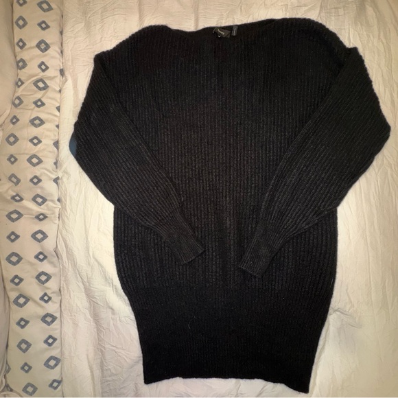 THEORY Women's Ribbed Black Sweater Dress | Wool Blend | Size Small - Picture 2 of 7